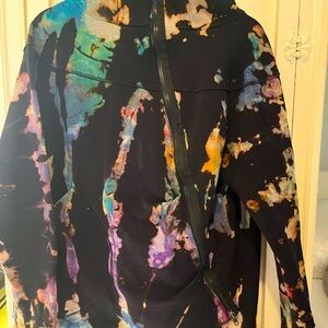 Kotyto L tie dye asymmetrical front zip sweatshirt